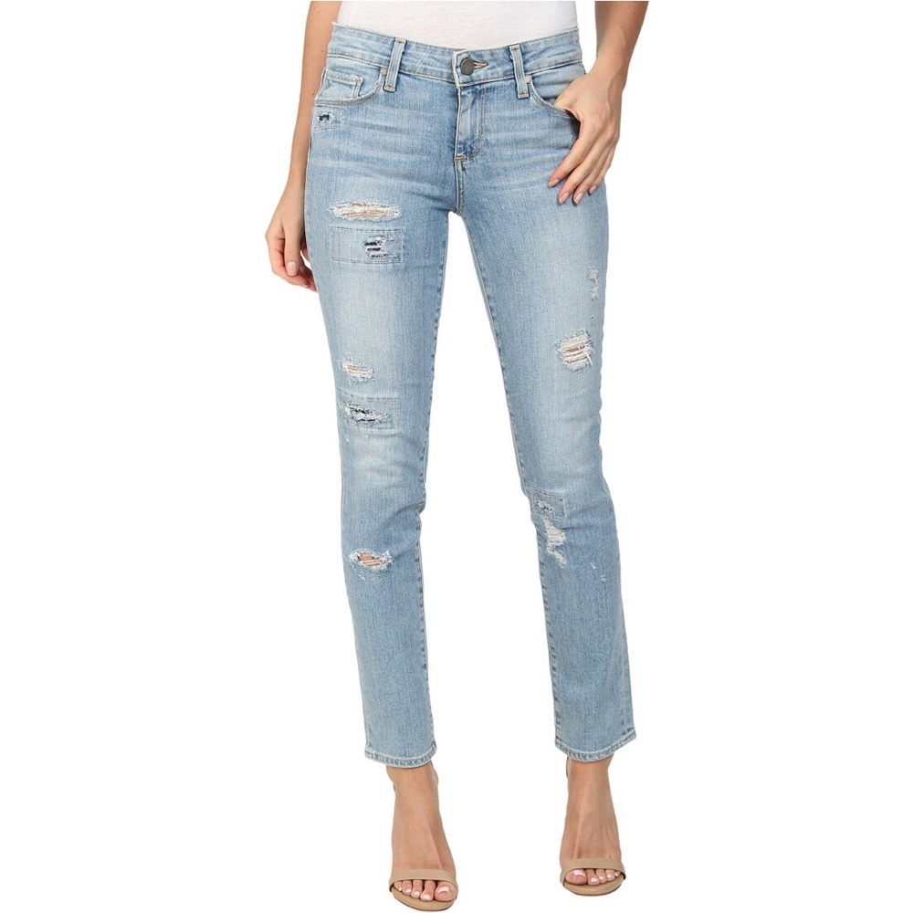 PAIGE Skyline Ankle Peg Jeans in Loren Destructed